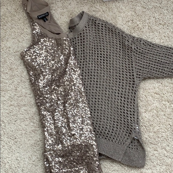 Express Metallic Crewneck Top - Picture 3 of 4